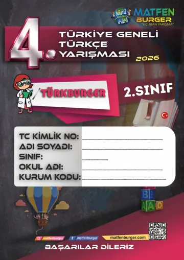 TürkBurger 2. sınıf 2026 kitapçık kapağı