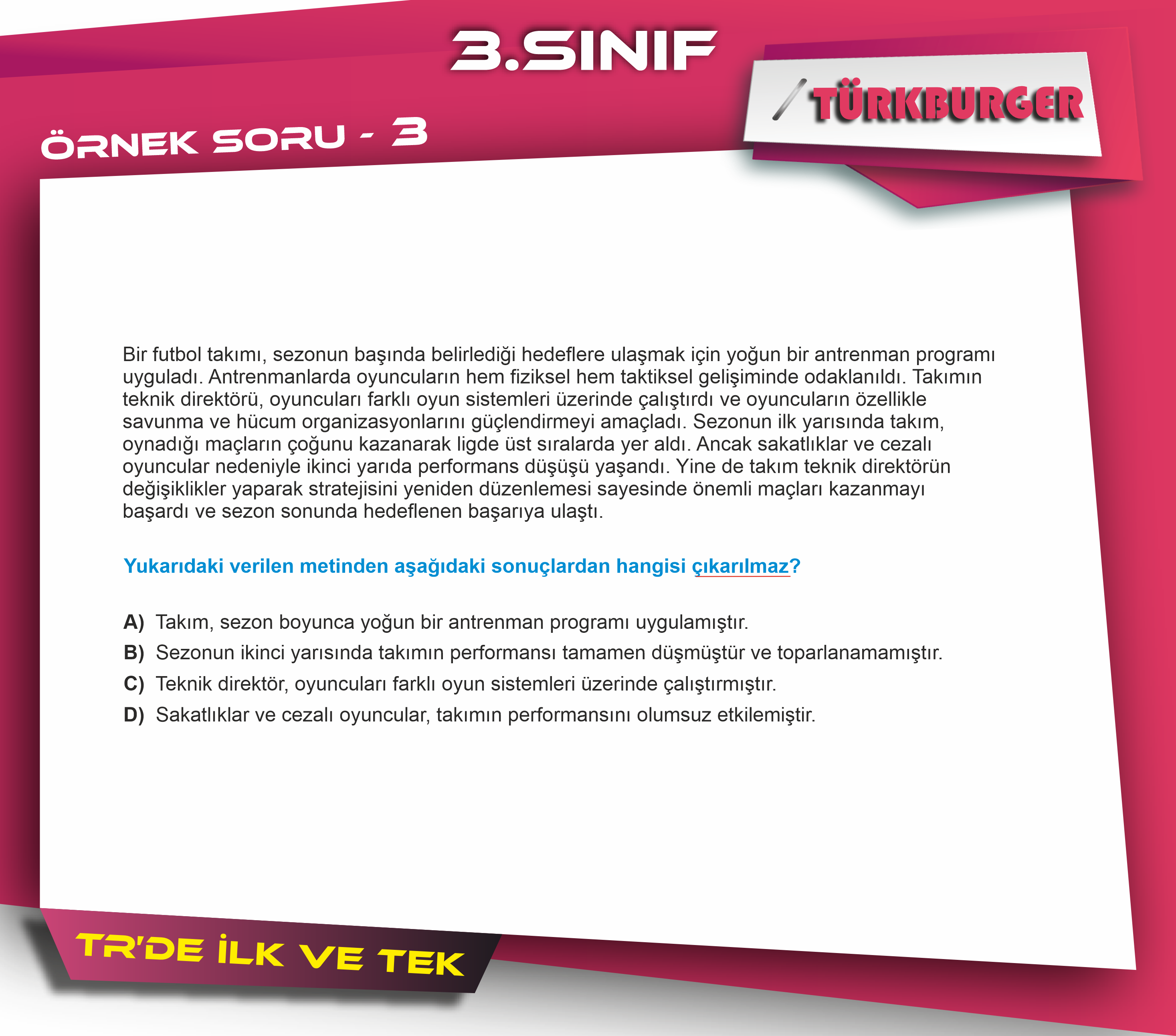 TürkBurger Örnek Sorular33